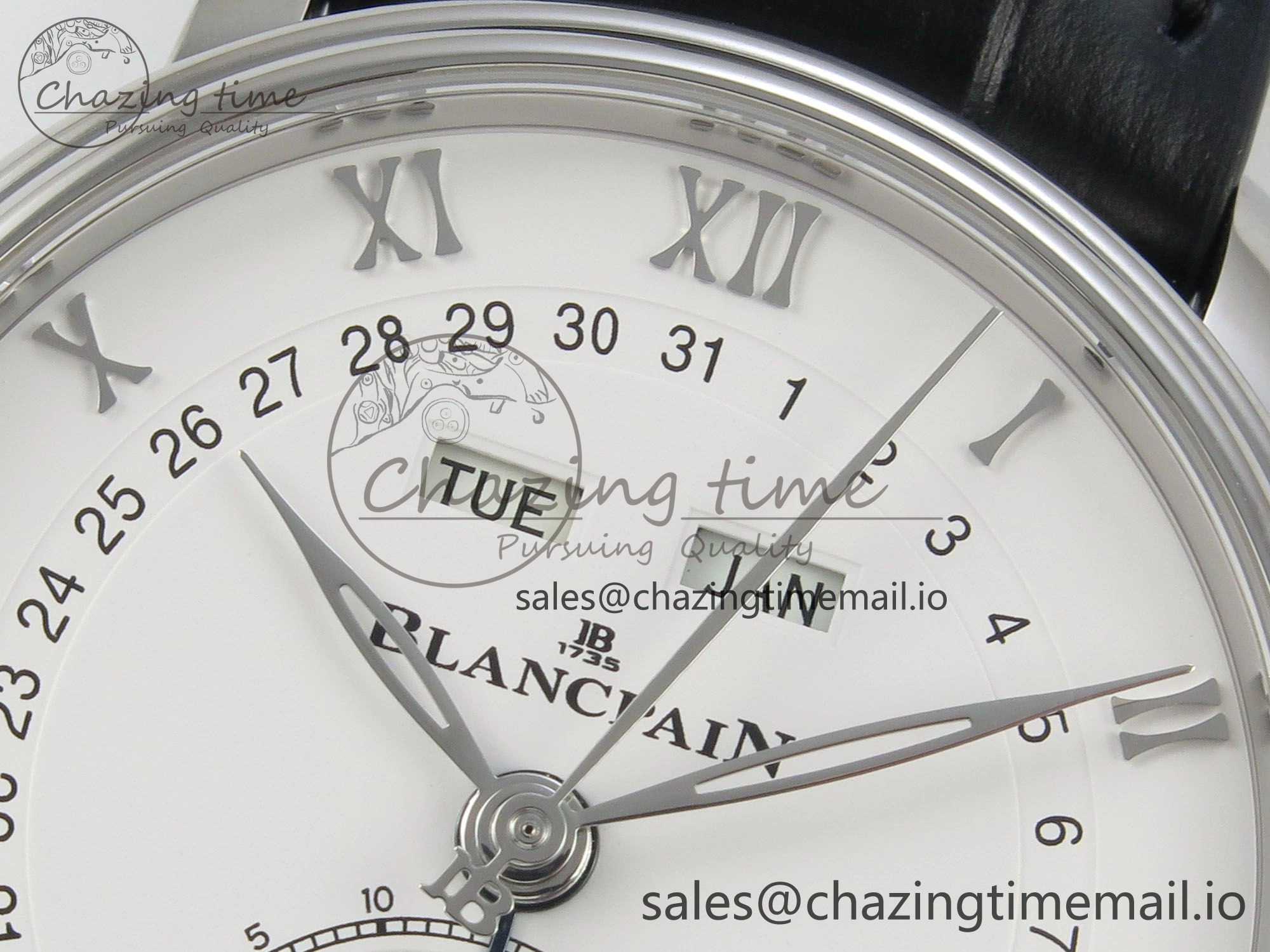 Villeret 6654 SS Complicated Function APSF 1:1 Best Edition White Dial on Black Leather Strap A6654