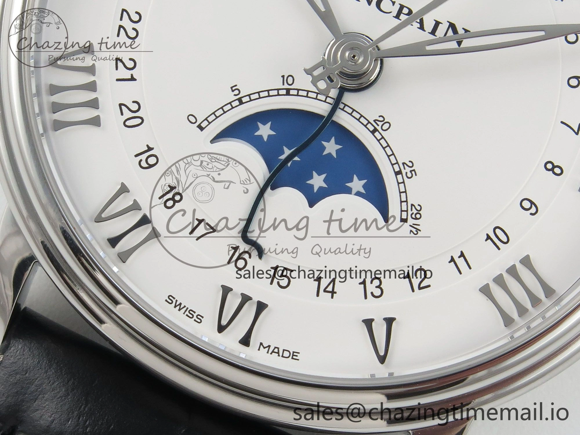 Villeret 6654 SS Complicated Function APSF 1:1 Best Edition White Dial on Black Leather Strap A6654