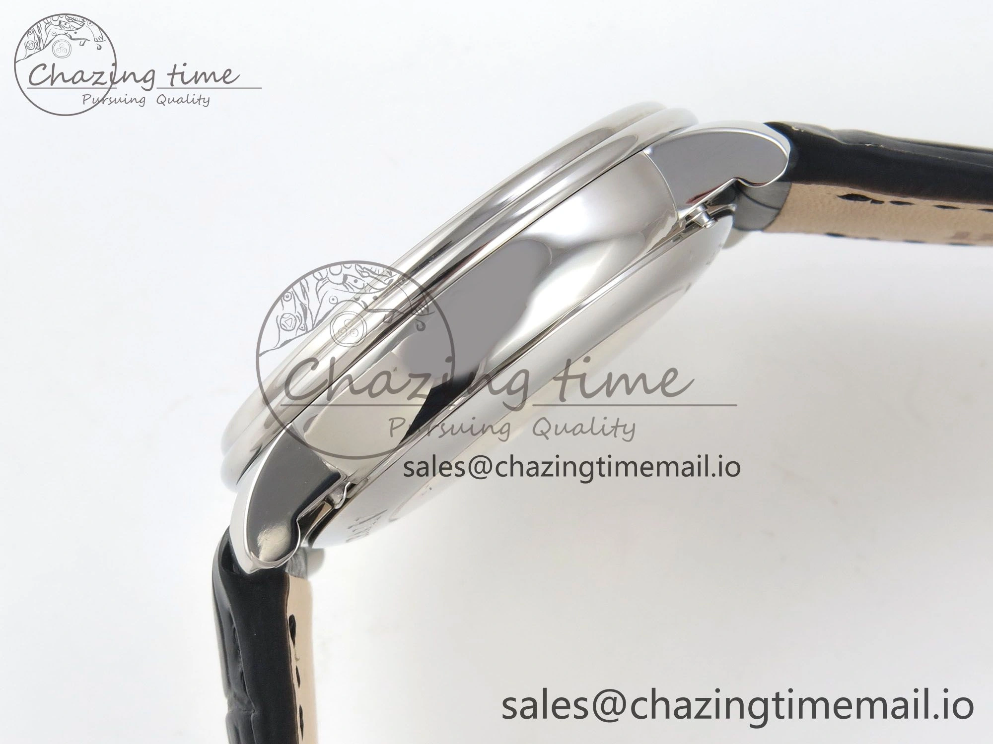 Villeret 6654 SS Complicated Function APSF 1:1 Best Edition White Dial on Black Leather Strap A6654