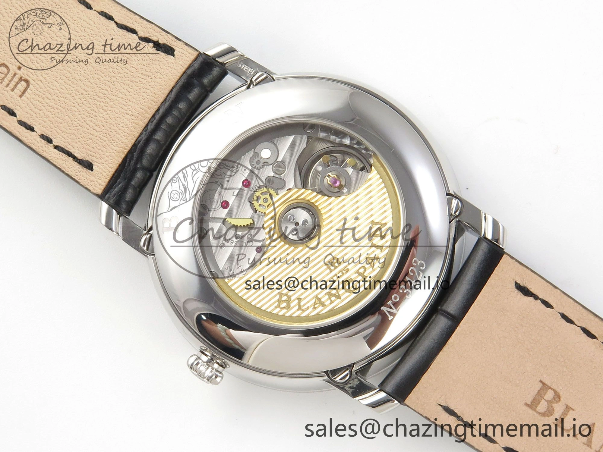 Villeret 6654 SS Complicated Function APSF 1:1 Best Edition White Dial on Black Leather Strap A6654