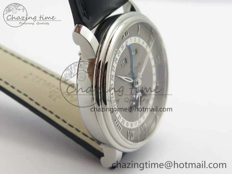 Villeret 6654 SS Complicated Function OMF 1:1 Best Edition Gray Dial On Leather Strap A6654