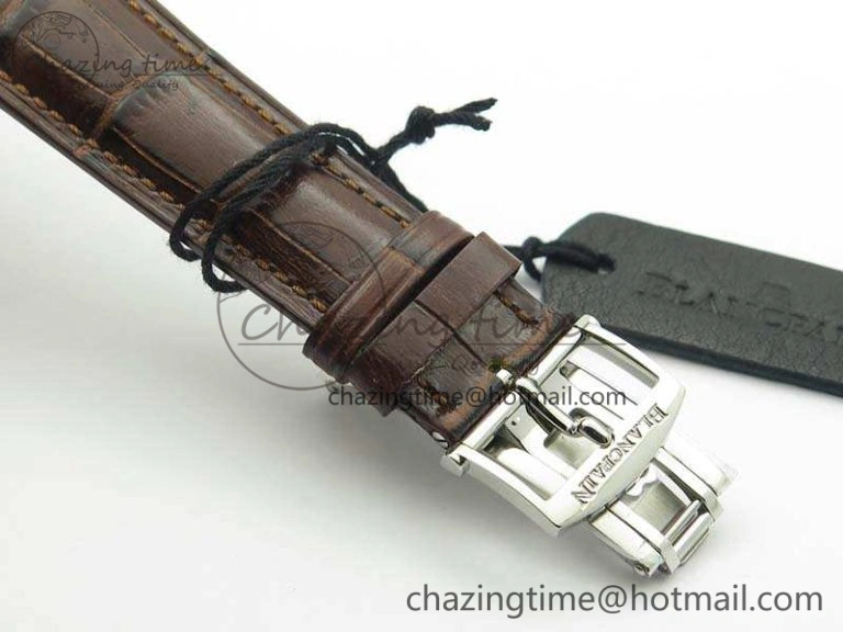 Villeret 6654 SS Complicated Function OMF 1:1 Best Edition White Dial On Brown Leather Strap A6654