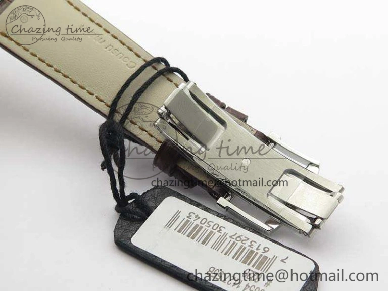 Villeret 6654 SS Complicated Function OMF 1:1 Best Edition White Dial On Brown Leather Strap A6654