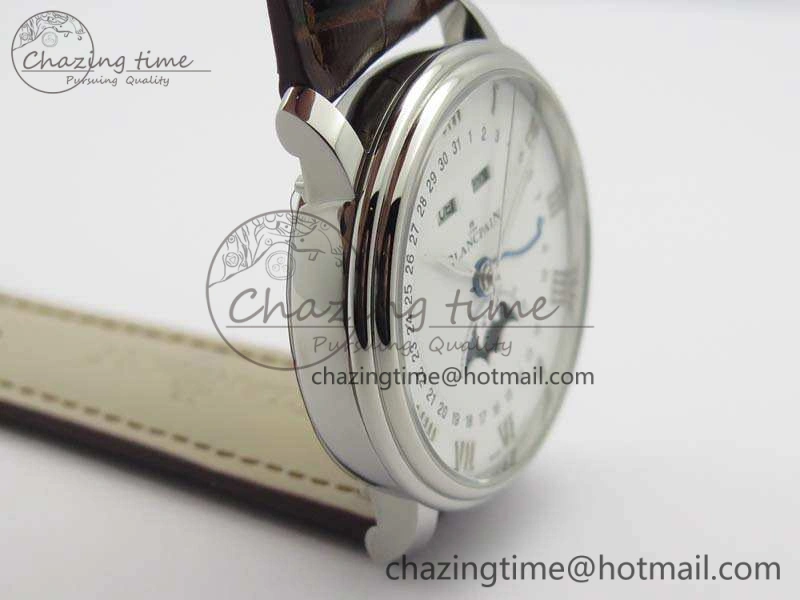 Villeret 6654 SS Complicated Function OMF 1:1 Best Edition White Dial On Brown Leather Strap A6654
