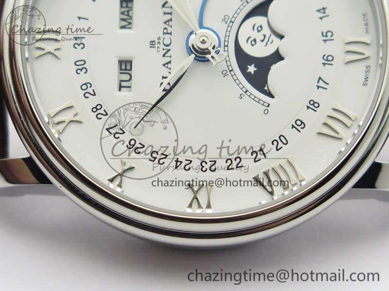 Villeret 6654 SS Complicated Function OMF 1:1 Best Edition White Dial On Brown Leather Strap A6654
