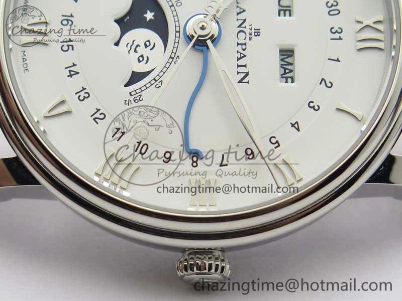 Villeret 6654 SS Complicated Function OMF 1:1 Best Edition White Dial On Brown Leather Strap A6654