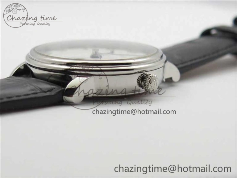 Villeret 6654 SS Complicated Function OMF 1:1 Best Edition White Dial on Black Leather Strap A6654 V3