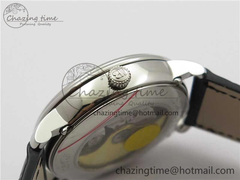Villeret 6654 SS Complicated Function OMF 1:1 Best Edition White Dial on Black Leather Strap A6654 V3