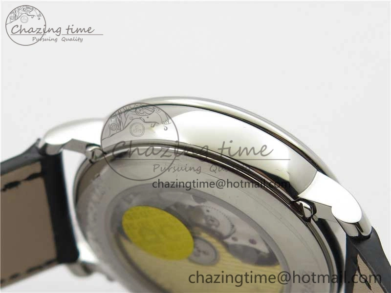 Villeret 6654 SS Complicated Function OMF 1:1 Best Edition White Dial on Black Leather Strap A6654 V3