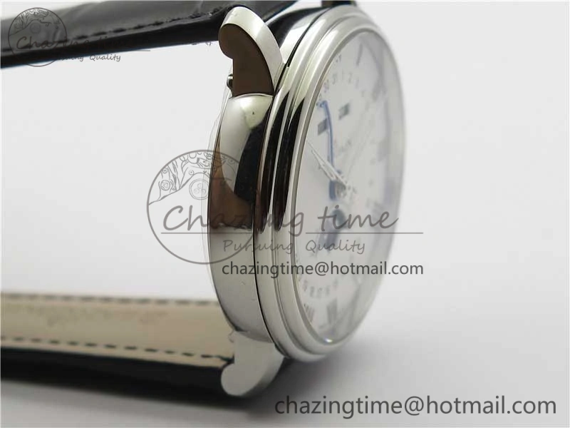 Villeret 6654 SS Complicated Function OMF 1:1 Best Edition White Dial on Black Leather Strap A6654 V3