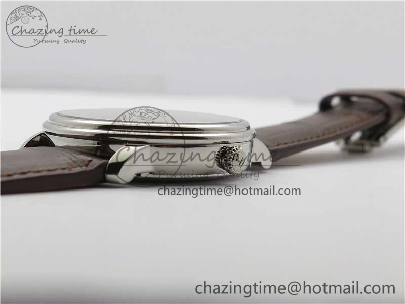 Villeret 6654 SS Complicated Function OMF 1:1 Best Edition White Dial on Brown Leather Strap A6654 V3