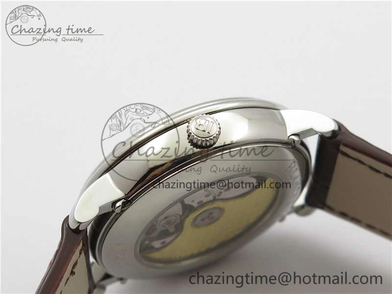 Villeret 6654 SS Complicated Function OMF 1:1 Best Edition White Dial on Brown Leather Strap A6654 V3