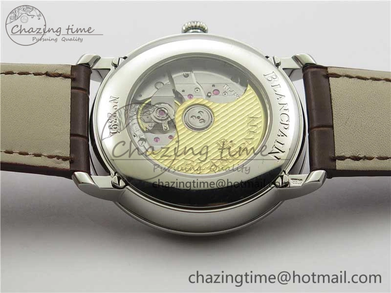 Villeret 6654 SS Complicated Function OMF 1:1 Best Edition White Dial on Brown Leather Strap A6654 V3