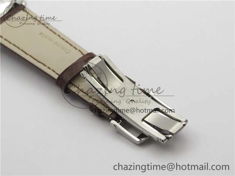 Villeret 6654 SS Complicated Function OMF 1:1 Best Edition White Dial on Brown Leather Strap A6654 V3