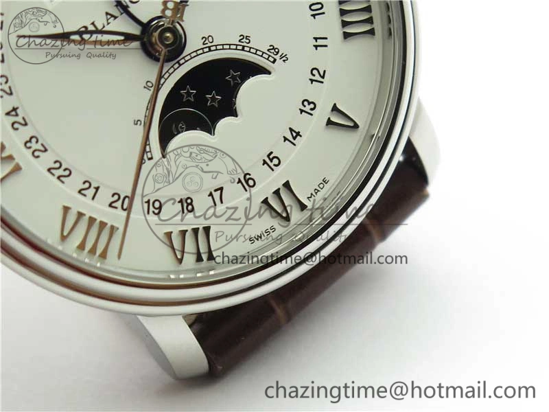 Villeret 6654 SS Complicated Function OMF 1:1 Best Edition White Dial on Brown Leather Strap A6654 V3