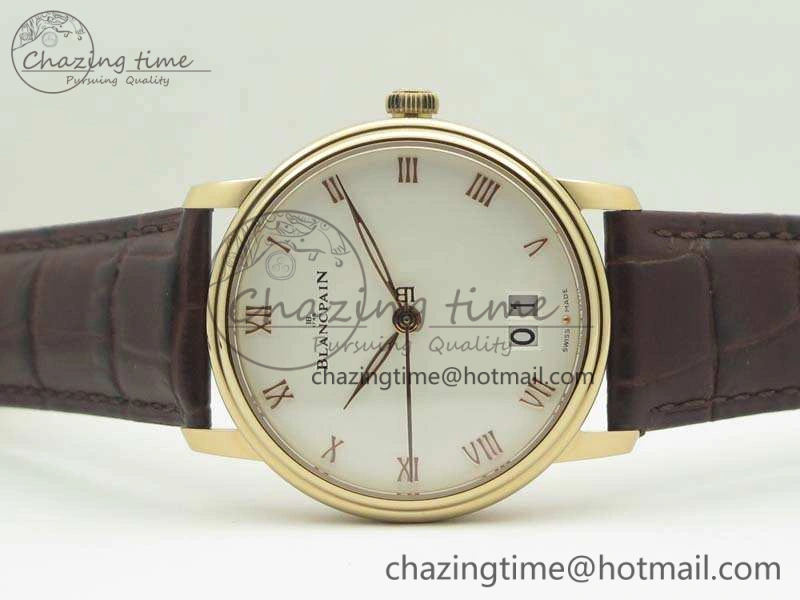 Villeret 6669 RG HG 1:1 Best Edition White Dial On Leather Strap V2