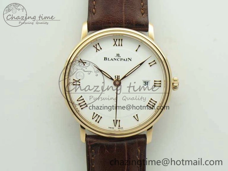 Villeret Quantième Complet 8 Jours SS Complicated Function OMF 1:1 Best Edition Black Dial on Black Leather Strap A6639