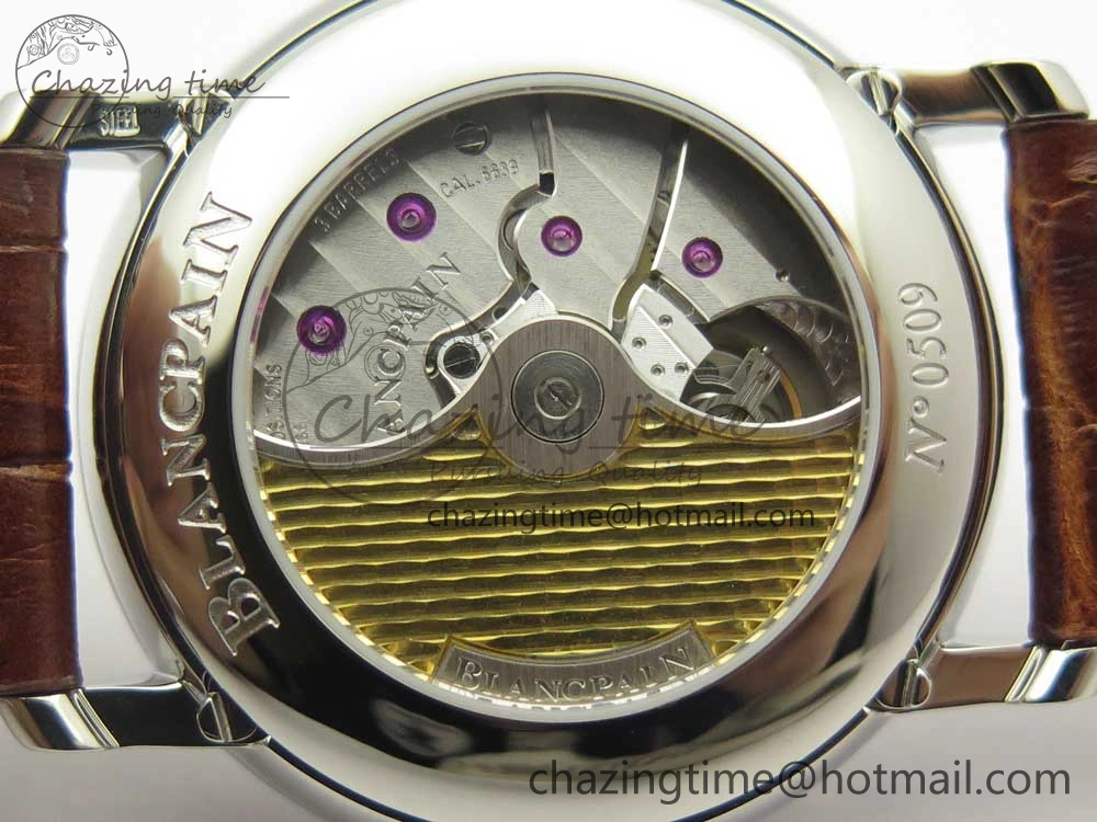 Villeret Quantième Complet 8 Jours SS Complicated Function OMF 1:1 Best Edition White Dial on Brown Leather Strap A6639