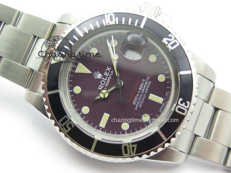 Vintage 1680 Best Edition Red Submariner 200m=660ft A2836 (Superlumed dial and hands)