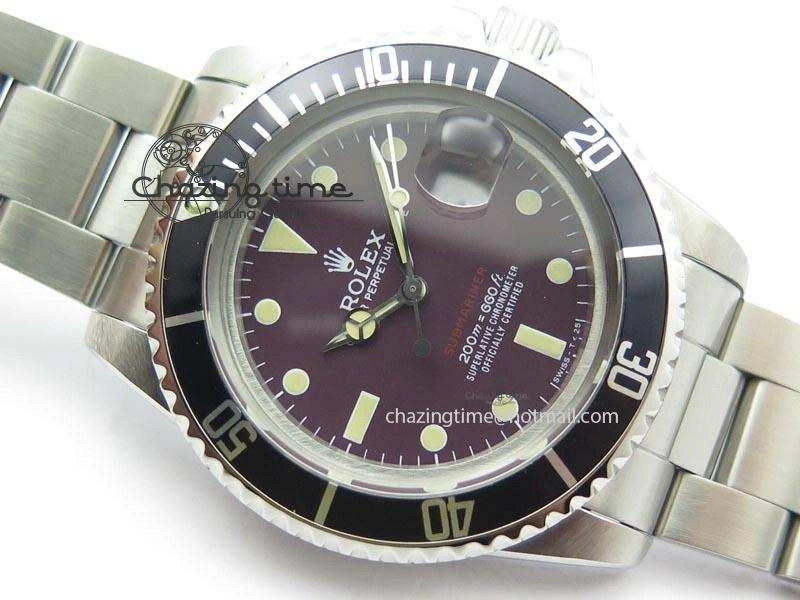 Vintage 1680 Best Edition Red Submariner 200m=660ft A2836 (Superlumed dial and hands)