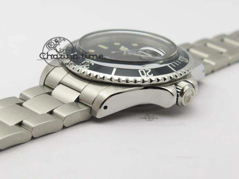 Vintage 1680 Best Edition black Submariner 660ft 200m A2836 (Superlumed Dial And Hands)