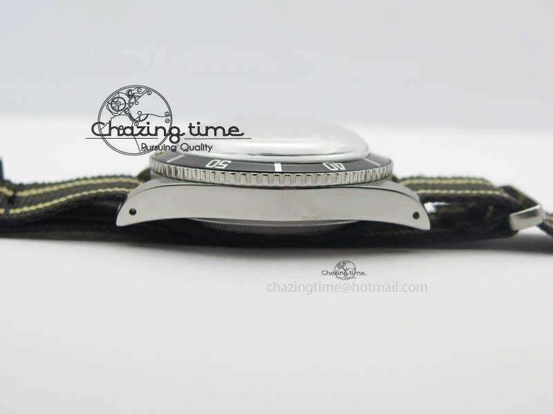 Vintage 1680 Submariner No Date SS Black Dial On Nylon Strap A2836
