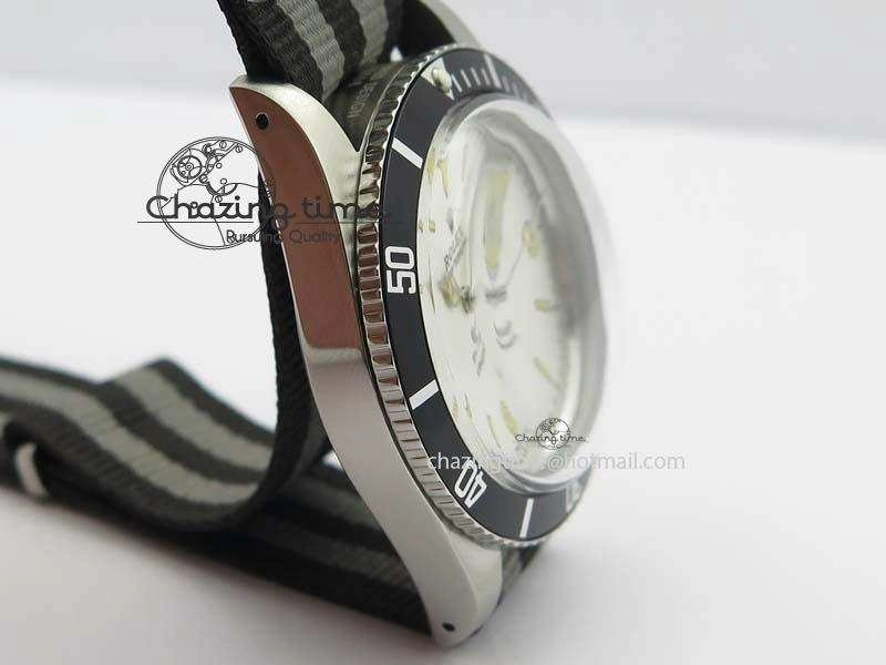 Vintage 1680 Submariner No Date SS White Dial On Nylon Strap A2836