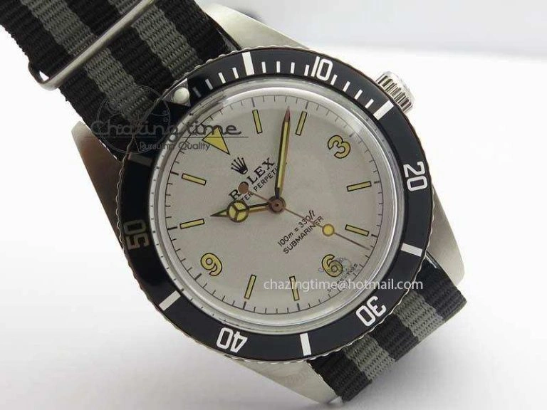 Vintage 1680 Submariner No Date SS White Dial On Nylon Strap A2836