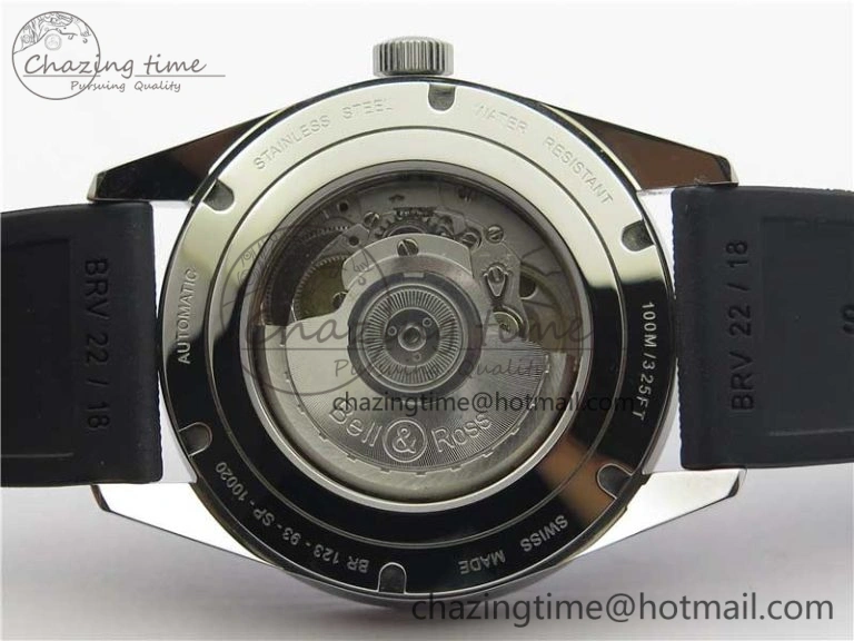 Vintage BR123 SS Blue Dial Blue Bezel on Black Rubber Strap MIYOTA 9015