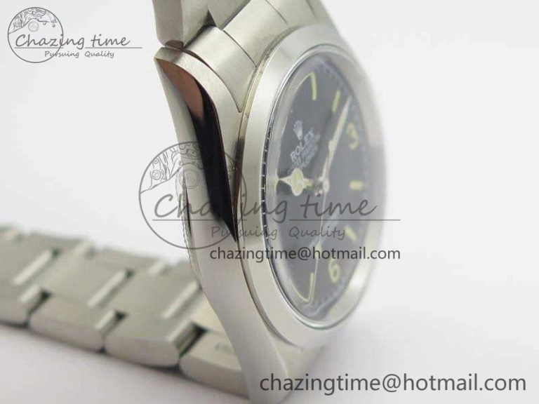 Vintage Explorer Ref.1016 Black Dial Cream Markers On SS Bracelet A23J
