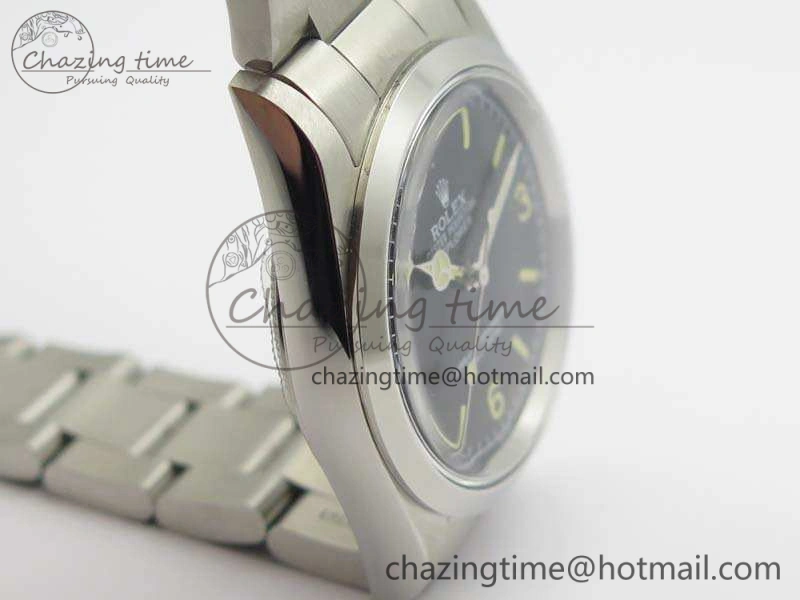 Vintage Explorer Ref.1016 Black Dial Cream Markers On SS Bracelet A23J