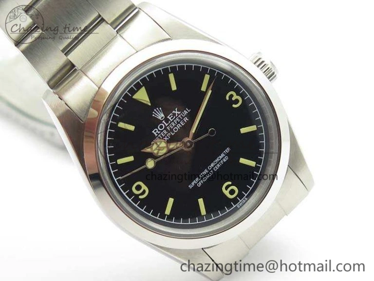 Vintage Explorer Ref.1016 Black Dial Cream Markers On SS Bracelet A23J