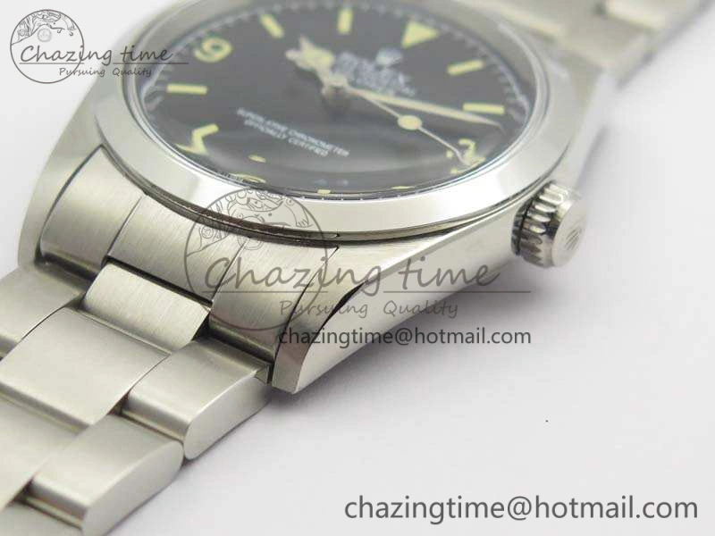 Vintage Explorer Ref.1016 Black Dial Cream Markers On SS Bracelet A23J
