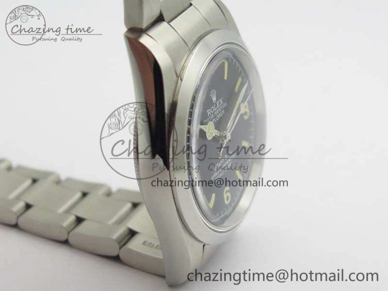Vintage Explorer Ref.1016 Tiffany Black Dial Cream Markers On SS Bracelet A23J