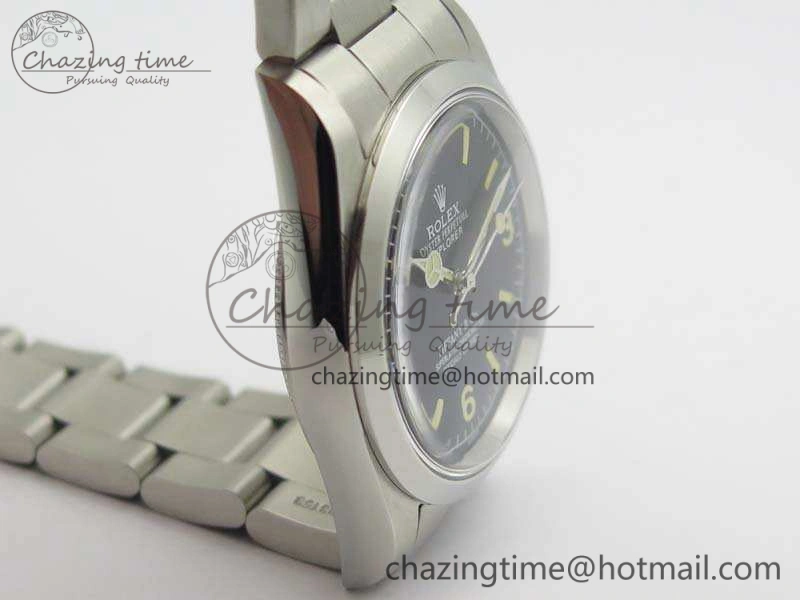 Vintage Explorer Ref.1016 Tiffany Black Dial Cream Markers On SS Bracelet A23J