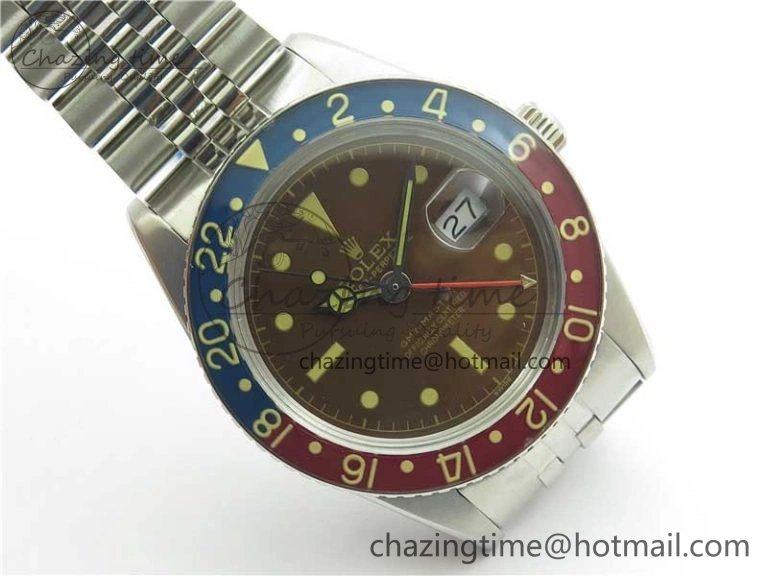 Vintage GMT Master 6542 Tropical Black Dial on Jubilee Bracelet A2836