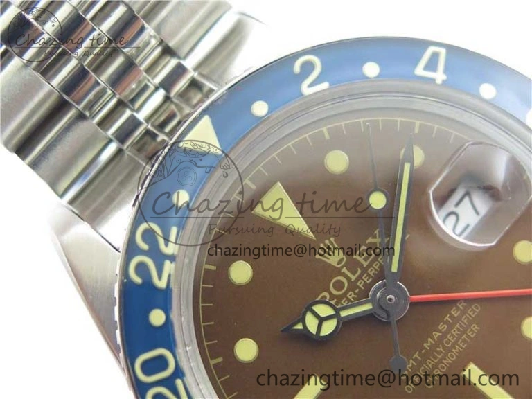 Vintage GMT Master 6542 Tropical Black Dial on Jubilee Bracelet A2836