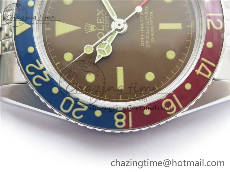 Vintage GMT Master 6542 Tropical Black Dial on Jubilee Bracelet A2836