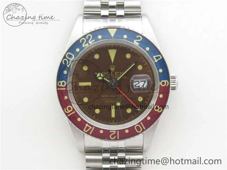 Vintage GMT Master 6542 Tropical Black Dial on Jubilee Bracelet A2836