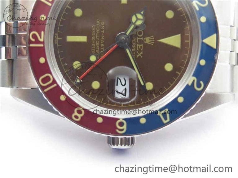 Vintage GMT Master 6542 Tropical Black Dial on Jubilee Bracelet A2836
