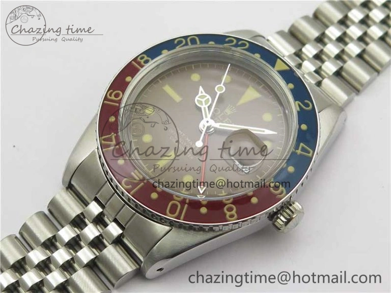 Vintage GMT Master 6542 Tropical Black Dial on Jubilee Bracelet A2836