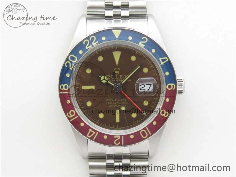 Vintage GMT Master 6542 Tropical Black Dial on Jubilee Bracelet A2836
