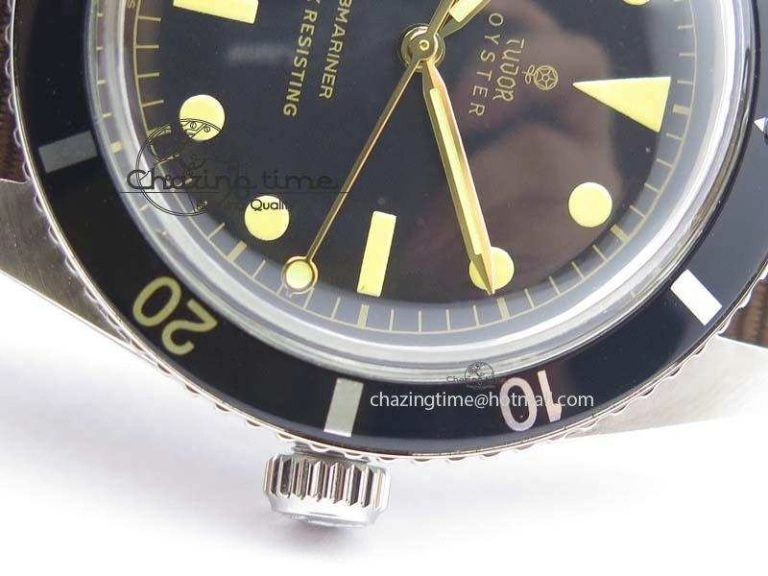 Vintage Oyster Submariner No Date SS Black Dial On Nylon Strap A2836