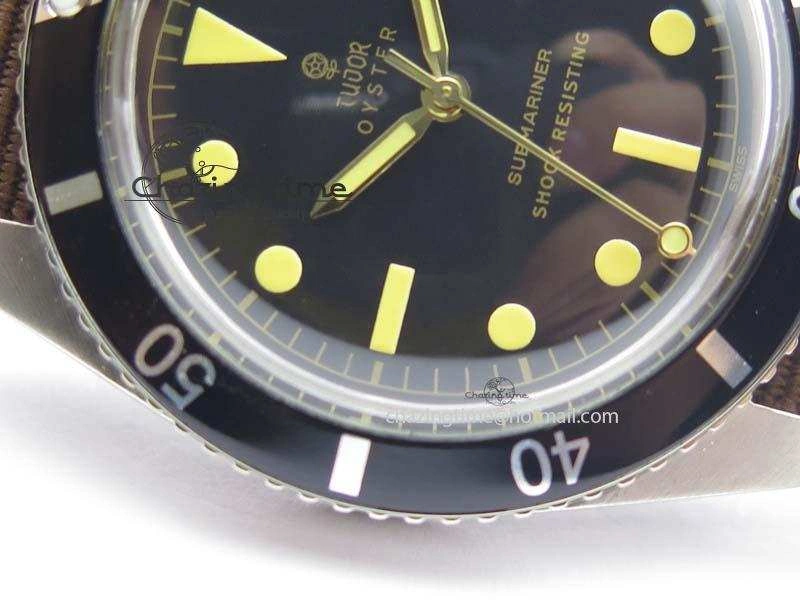 Vintage Oyster Submariner No Date SS Black Dial On Nylon Strap A2836