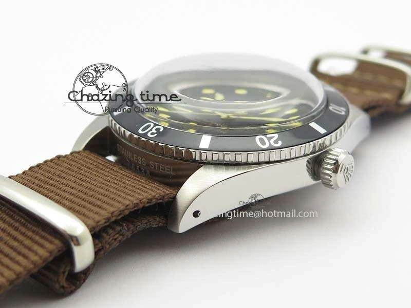 Vintage Oyster Submariner No Date SS Black Dial On Nylon Strap A2836