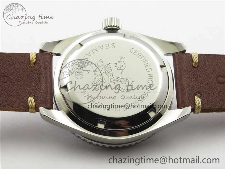 Vintage Seamaster 300 Date T SS B12 Black Dial On Brown Leather Strap A2836 (Free Nylon Strap)