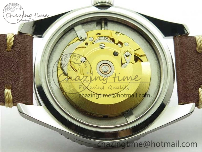 Vintage Seamaster 300 Date T SS B12 Black Dial On Brown Leather Strap A2836 (Free Nylon Strap)