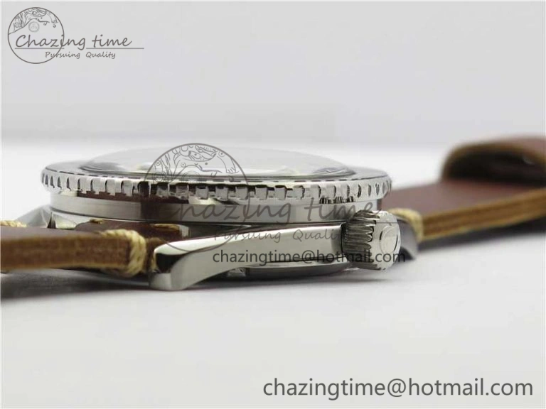 Vintage Seamaster 300 Date T SS B12 Black Dial On Brown Leather Strap A2836 (Free Nylon Strap)