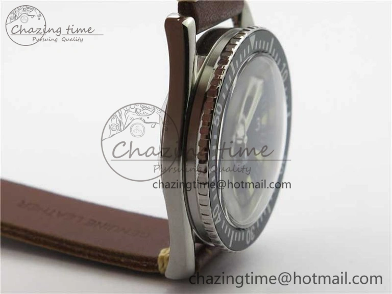 Vintage Seamaster 300 No Date T SS B12 Black Dial On Brown Leather Strap A2836 (Free Nylon Strap)