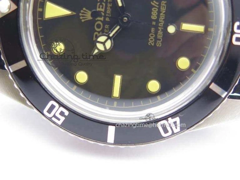 Vintage Submariner No Date SS Black Dial 200m 660ft On Nylon Strap A2836